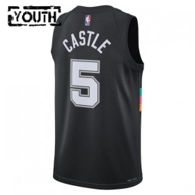 Barn San Antonio Spurs Tröja Stephon Castle Nike 2025-26 City Edition Svart Swingman